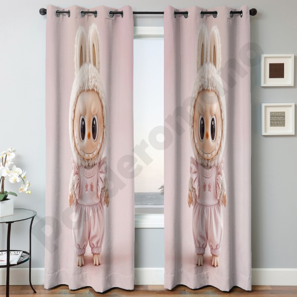 پنل آماده چاپی مخمل طرح عروسک لبوبو